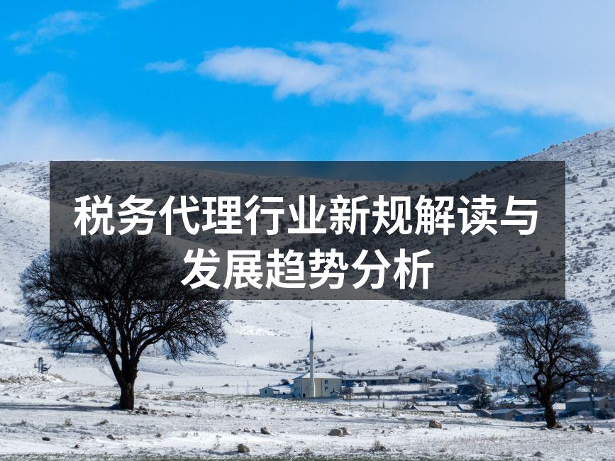 税务代理行业新规解读